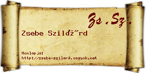 Zsebe Szilárd névjegykártya